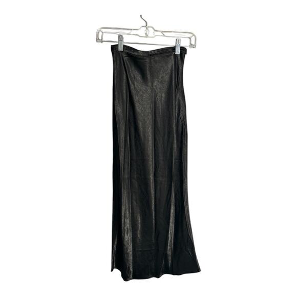 Charlie Holiday Black Pull On Midi Skirt With Side Zipper Size 2 - Picture 1 of 7
